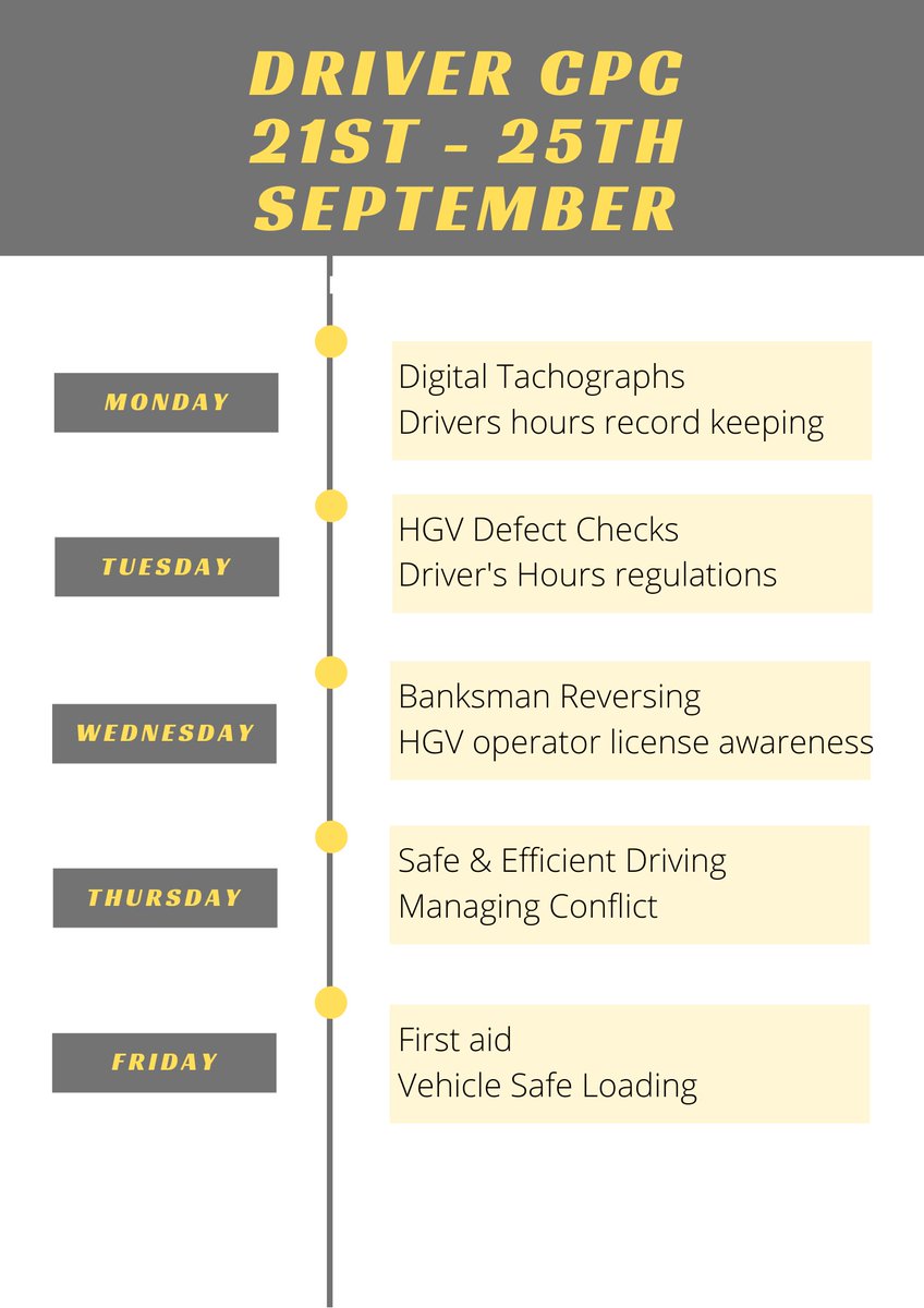 Prigmorehaulage's tweet image. We still have spaces on our CPC course next week, check out what we&apos;ll be teaching!

#drivercpc #drivercpctraining #drivertraining #sneakpeak