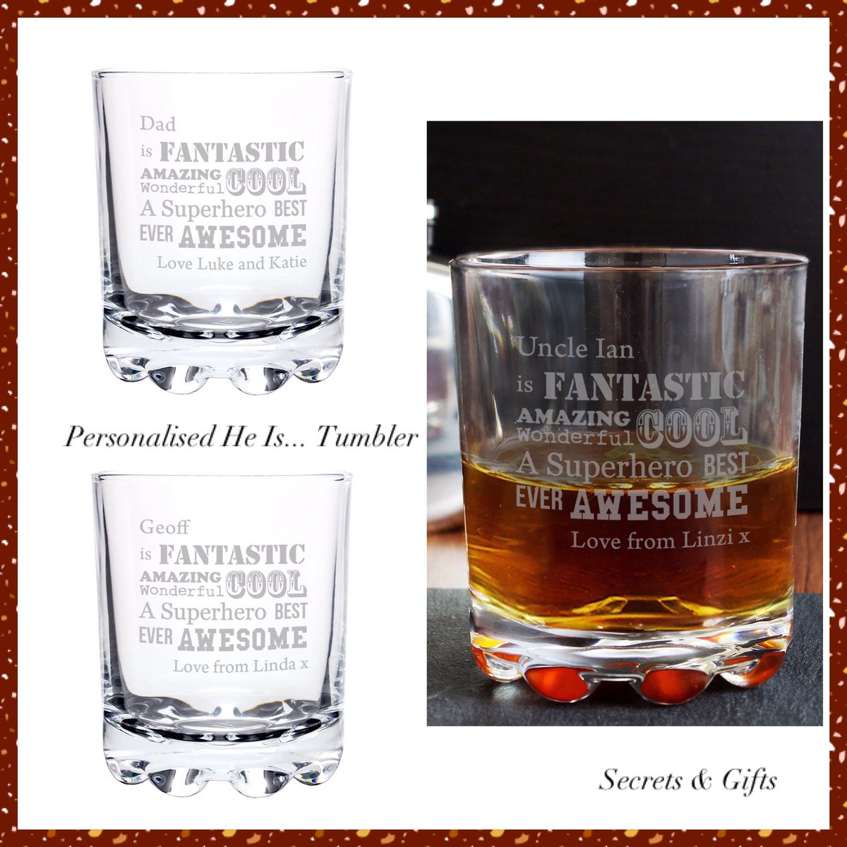 GiftsSecrets's tweet photo. Personalised He Is... Tumbler
This would make a great little gift for guys to have their favourite tipple in. #whiskeyglass #tumbler #personalisedforhim #giftsforhim #gifts #forhim #secretsandgifts #shopsc #smallbuisness
£11.99 + Postage https://t.co/Zeq49SWdzF