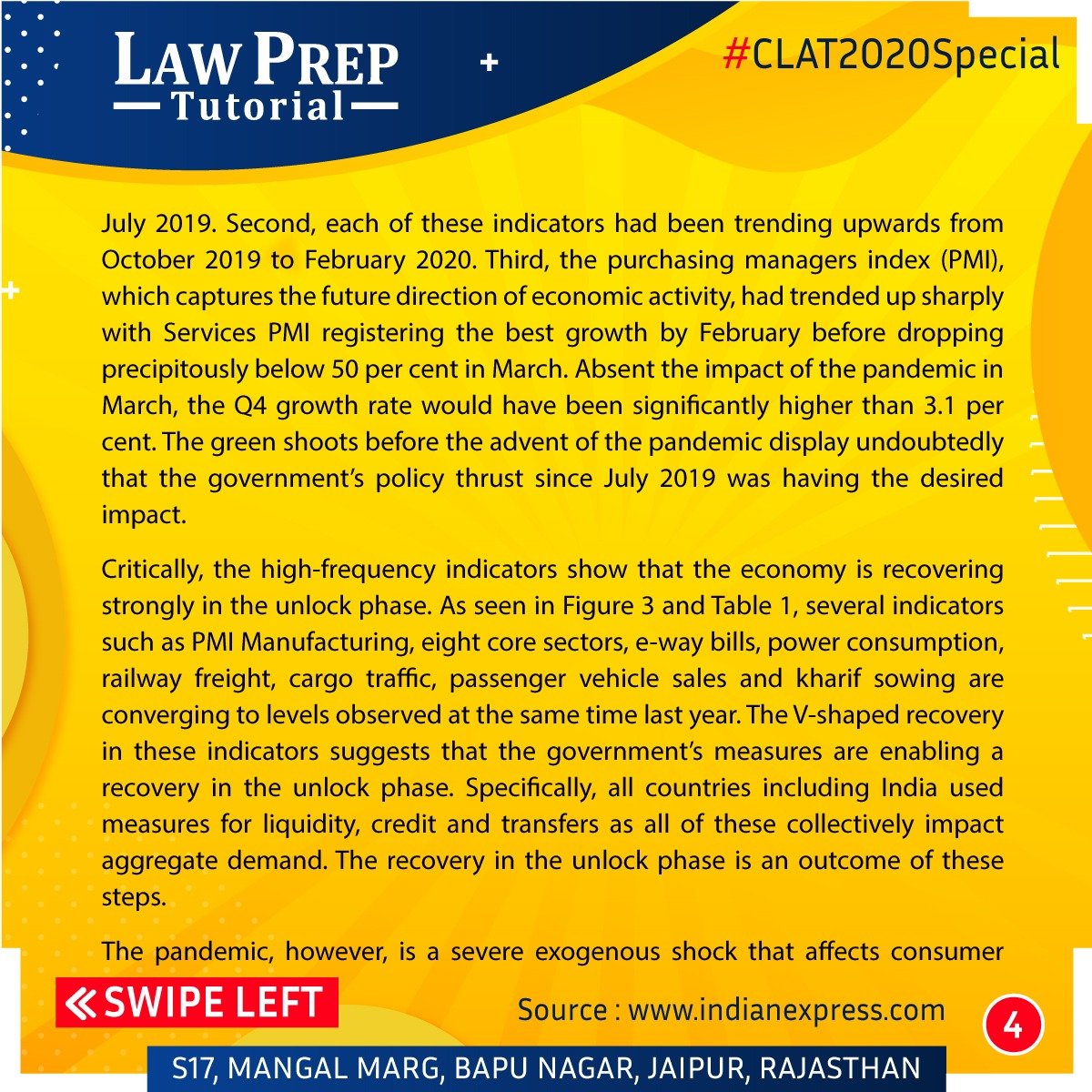 LegaledgeJpr's tweet photo. Evidence shows that GDP decline is due to COVID-19. Economy is recovering strongly in unlock phase. 

Stay connected for more such articles.

#LawPrepJaipur #LawPrep #CLAT2020 #GDP #GDPDecline #IndiaGDP #Economic #EconomicCrisis #India #CoronaPandemic https://t.co/mY7LQezqY4