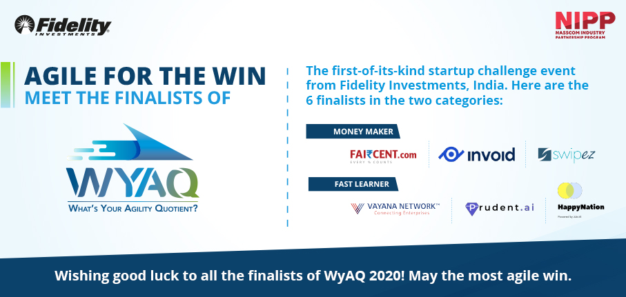 nasscomstartups's tweet photo. We are proud to announce the finalists of the #WyAQ Awards, for #fintech #startups by @Fidelity. Congratulations for making it to the top six!

Good luck for the final round.

@Faircent1 | @inVOID_AI | @PrudentAi https://t.co/vv92wMpBB7
