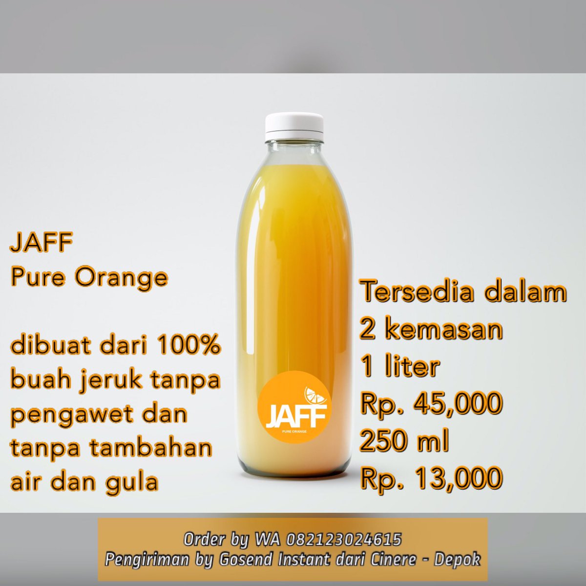 MasJulius10's tweet photo. Open PO pengiriman Kamis-Minggu 🤩🤩 yok yg mau ngerasain kesegaran air jeruk asli 😍😍😍
order via WA di gambar yaa 😍
#drinks #minuman #orange #jeruk https://t.co/4iCwL9sXDI