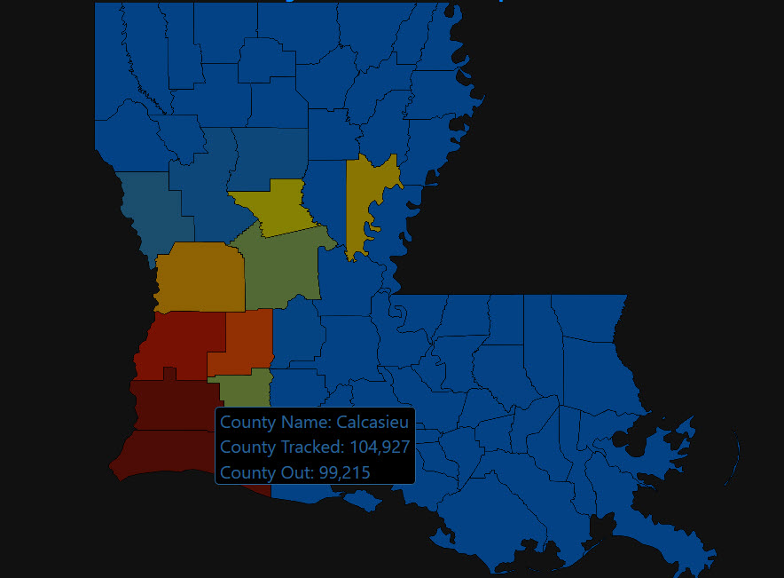 bryanwx's tweet photo. It's been 12 days since Laura's landfall and 95% of Calcasieu  &amp; Cameron Parishes remain without power. https://t.co/McHbFRwhiZ