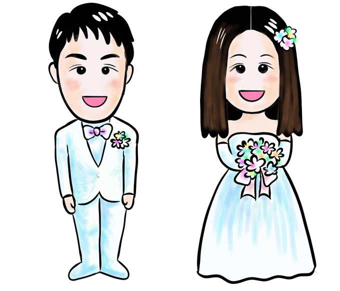 8月に制作した作品です。知人の結婚式に制作した似顔絵とウェルカムボード用の絵です。これからこんな活動をしていきたいと思っています。 