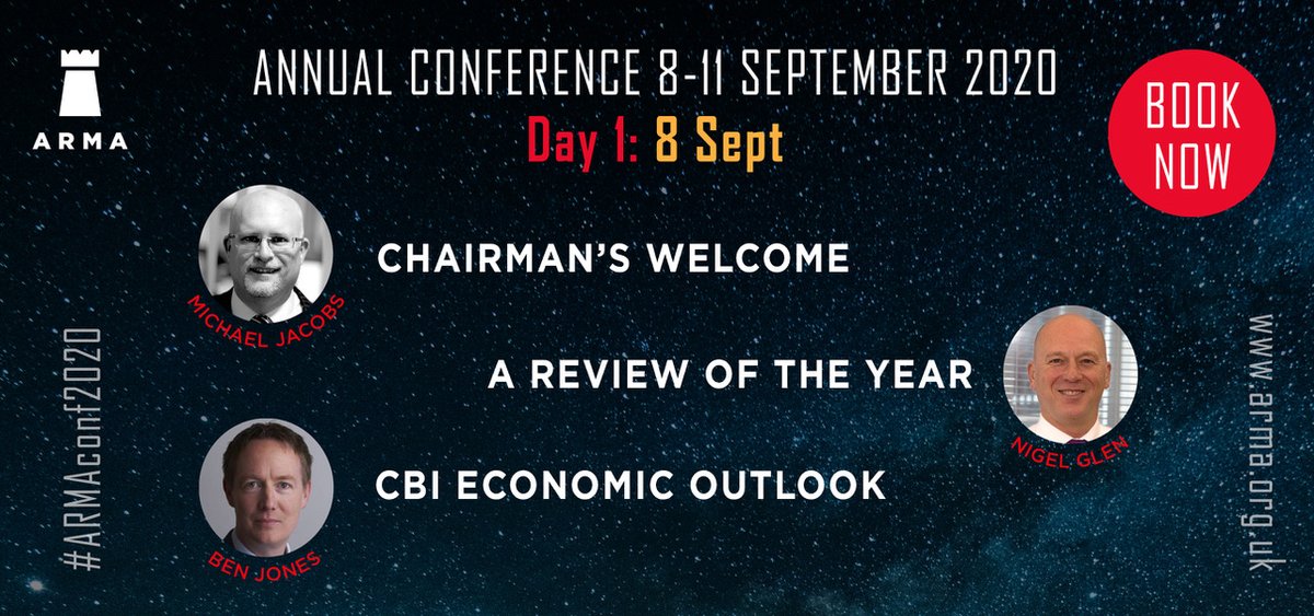 It's a warm welcome to the first day of #ARMAconf2020 &amp; we have some great content for you today with a review of ARMA's activities over the year &amp; a review of the UK economy from <a href="/CBItweets/">CBI</a> bit.ly/3jTh3Ba