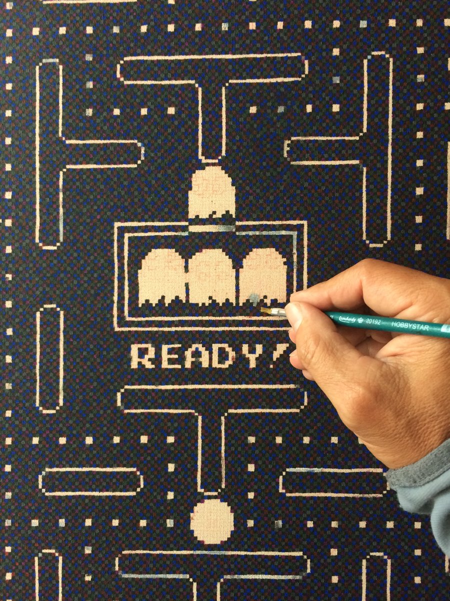 patrickegarter's tweet photo. #finearts, at work: „pac man: pixelism meets pixel-art“, #pixelism - ca. 75.000 painted pixels, □ = 2 x 2 mm, acrylic on canvas, 50 x 60 cm. #acrylic #visualart #art #pixelart #pixelpainting #atwork #pixelpainter #pixels #canvas #paintedpixels #pacman #arte #kunst #colors #pixel https://t.co/CaPUxAdv4R
