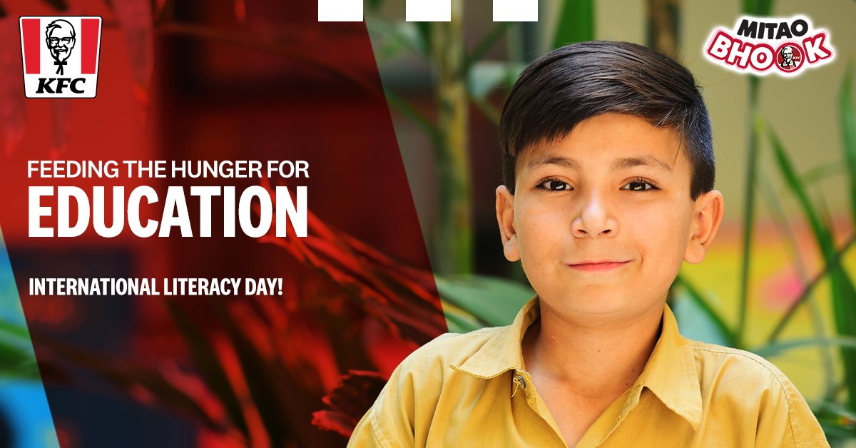 kfc_pk's tweet photo. KFC is proud of facilitating the education of thousands of deserving students, under our #MitaoBhook platform, in conjunction with The Citizens Foundation, CYTE Foundation, Deaf Reach & the DEWA Insitute.
#InternationalLiteracyDay #HungerforEducation https://t.co/5VxStBwxsa
