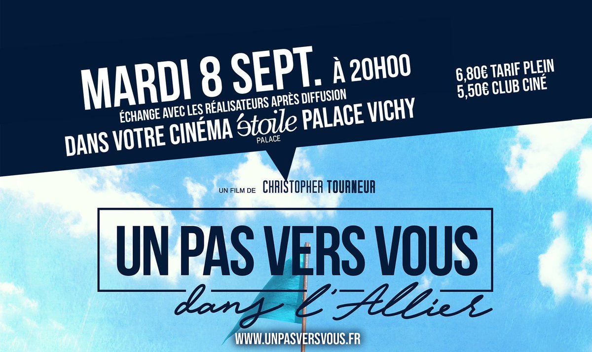 unpasversvous's tweet photo. Ce soir séance avec les réalisateurs du film @StefanCOLOMB et @Tourneurchrist3 ! Hier vous étiez encore nombreux au @cinemavichy et nous vous en remercions 🙏🏻
A ce soir ! 🍿 

#UPVVA #allier #cinema #projection #vichy #rencontre https://t.co/gBqcMtKJI5