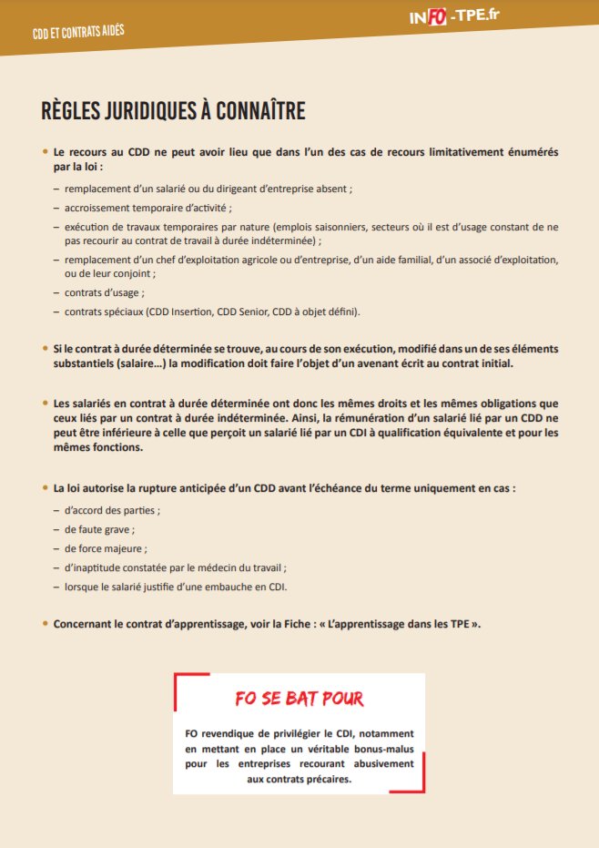 force_ouvriere's tweet photo. #CDD & #ContratsAides ds les TPE.
Les #TPE recourent fréquemment aux CDD & aux contrats aidés.
FO revendique de privilégier le CDI, notamment en mettant en place un véritable bonus-malus pr les #entreprises recourant abusivement aux contrats précaires.
>> https://t.co/I1ZDqyIM4Z https://t.co/F6zcspdk0z