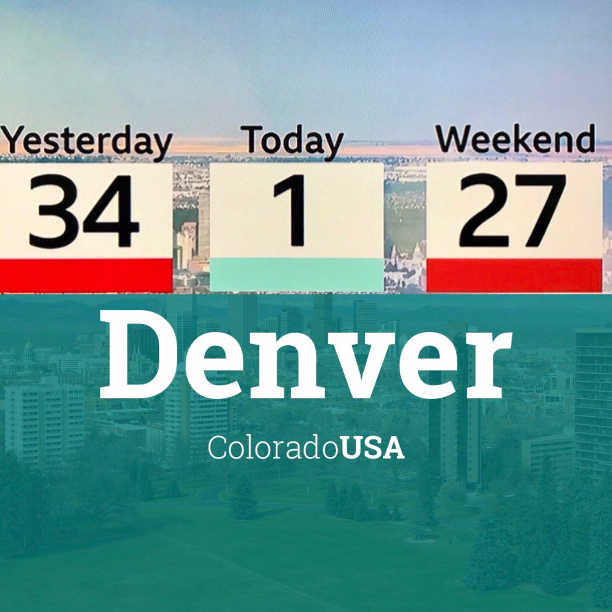 hanslgelderland's tweet photo. Extreme temperature differences this week in Denver, USA.

#Denver #USA #weather https://t.co/qutMqTnp7b