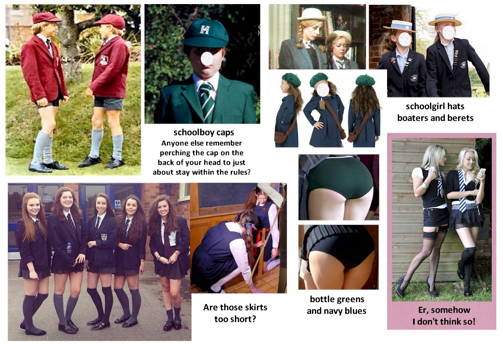 Good morning. What are your memories of school uniform and the regulations that governed it? Some pretty ghastly designs were imposed on children over the years but uniformity was a big part of adult control. Enjoy your day.