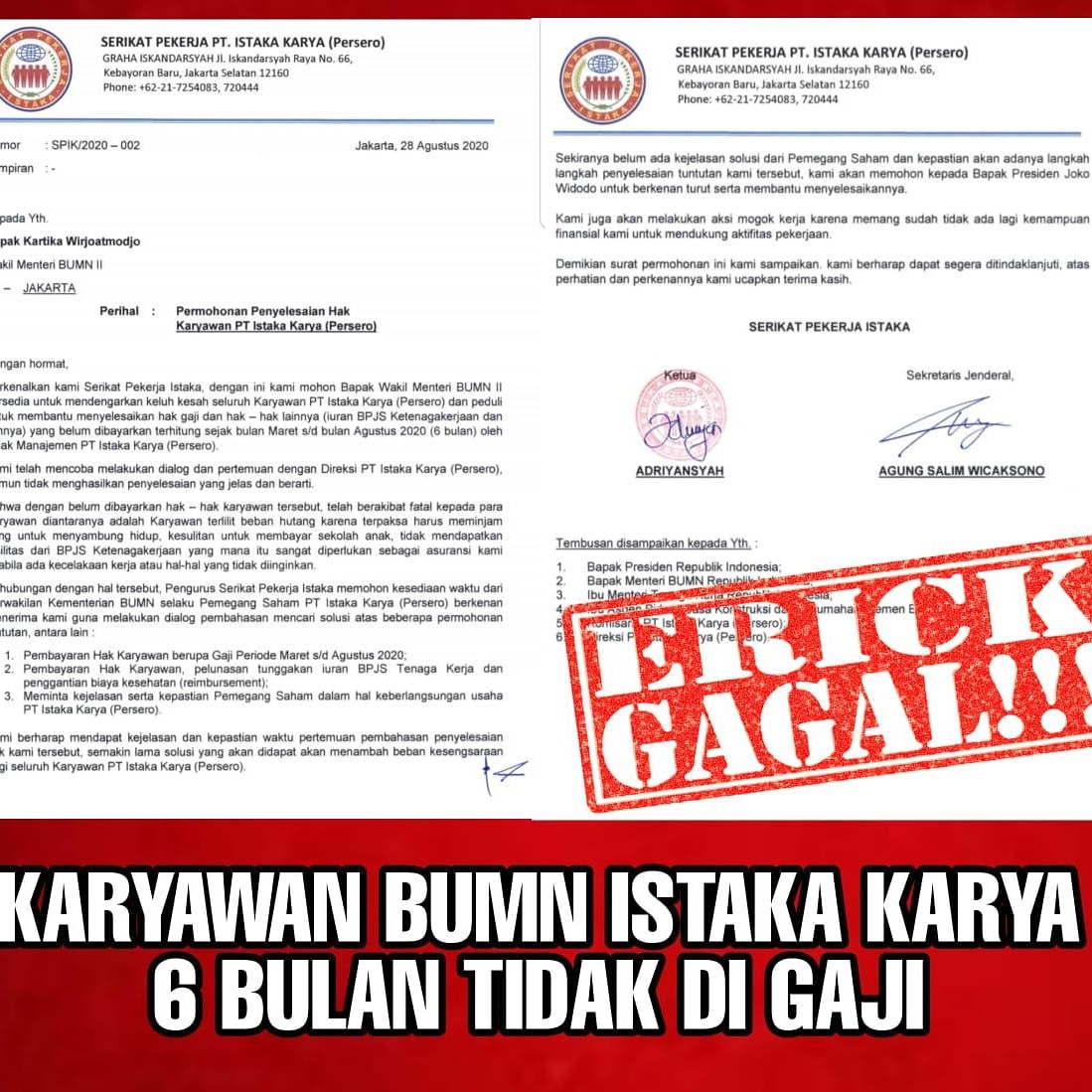 1307julius's tweet photo. Staf ahli diangkat, karyawan diterlantarkan. @erickthohir 

@jokowi @SBYudhoyono @DPR_RI @KemensosRI @KemenkeuRI @fadlizon @fadjroeL @mohmahfudmd @NahdatulUlama1 @BonaMustar 

#erickout https://t.co/wCauEaPA9o