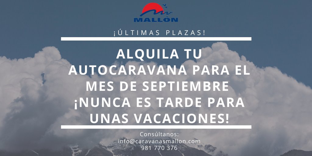 Disponemos de una gran flota de alquiler para que tengas distintos modelos donde elegir. Alquila tu autocaravana en el mes de Septiembre y disfruta de unas vacaciones seguras.
Solicítanos más información en:
💻 caravanasmallon.com
📩 info@caravanasmallon.com
📞 981 770 376