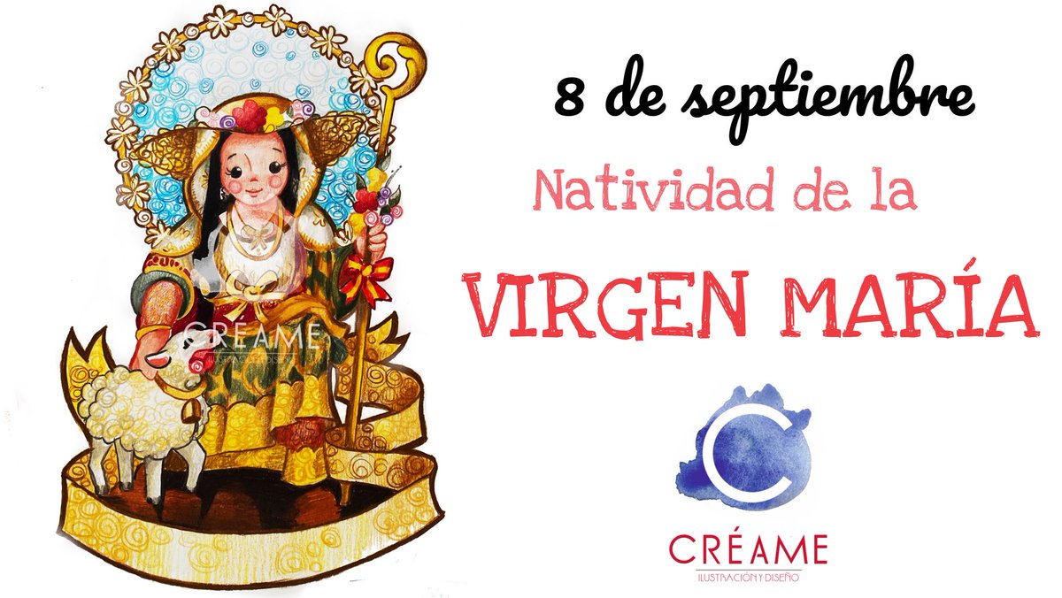 creame_ilus's tweet photo. 8/9/20 celebramos la Natividad de la Virgen. Día grande en muchos lugares. En este caso hemos utilizado nuestra última ilustración, #pastoradecantillana FELICIDADES A TODAS LAS QUE HOY CELEBRÉIS VUESTRO SANTO! 
#creame #ilustracioninfantil #recordatorios #pastora #cantillana https://t.co/6zMK5WCfcu