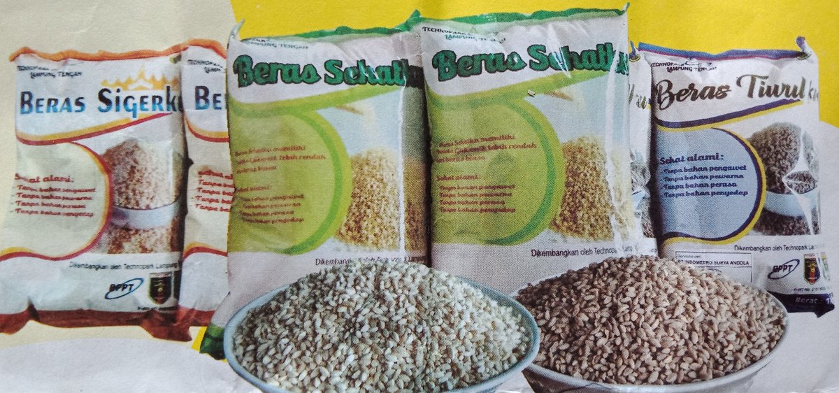 BPPT_RI's tweet photo. Ada 3 Produk #BerasSehat Teknopren, Beras Sehatku, Beras Tiwulku, dan Beras Sigerku. Merupakan beras analog dari bahan baku utama tepung jagung (80%) dan ubi kayu (20%) tanpa bahan kimia. Dijamin #Sehat ya Teknopren
#SalamTeknologi
#BPPTSolidSmartSpeed
#BPPTJagoanInovasi https://t.co/iVWl7NvC6K