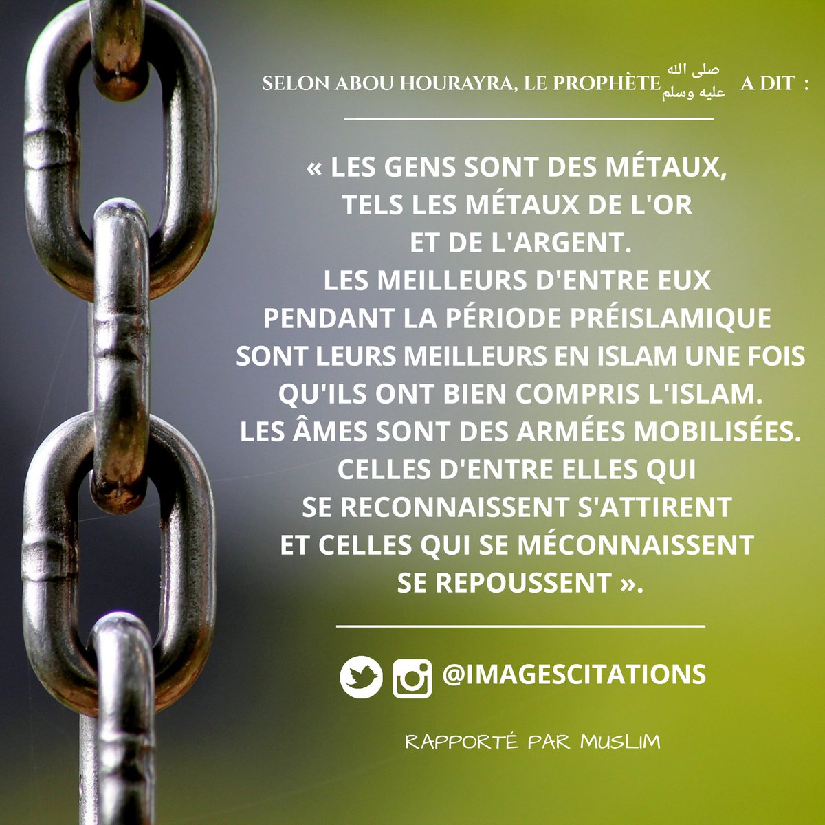 ImagesCitations's tweet photo. Le choix de ses fréquentations 👉https://t.co/JKAKnl8tej
@3ilmchar3i
#islam #muslim #islamicposts #Hadith
#HadithOfTheDay https://t.co/sknsLuHtkr