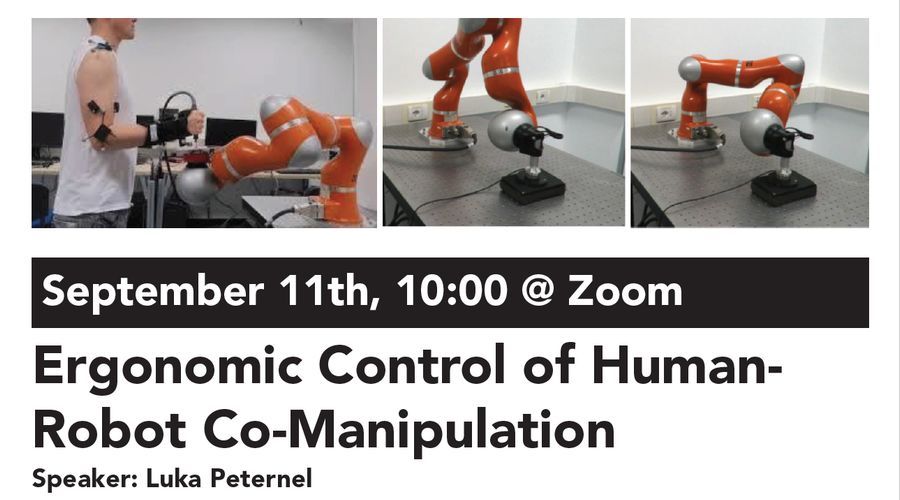 Join Luka Peternel's online lecture on Ergonomic Control of Human- Robot Co-Manipulation (bit.ly/35lEMWR) <a href="/D2RPAO/">Robotic Building</a> <a href="/BKTUDelft/">BK TUDelft</a> <a href="/TUDelftDRI/">TU Delft Robotics</a> <a href="/tudelft/">TU Delft</a>!