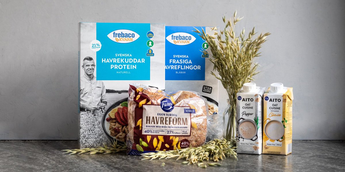 Nordisk havre är trendigare och mer efterfrågad än någonsin, inte minst för sina effekter på hälsa och miljö. Nu lanserar vi brödet Fazer HavreForm, två sorters frukostflingor från Frebaco samt nya växtbaserade såsbaser från Fazer Aito: news.cision.com/se/fazer-group… #havre #nyheter