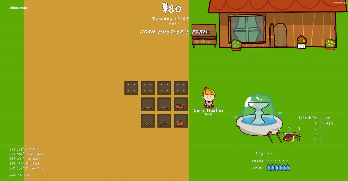Morbid_Mist's tweet photo. Week 1 in game vs Week 4! 
Started with no inventory space, literally due to a glitch, and worked up to being a strawberry king!  

#CroppyBoy @CroppyBoyGame #steam @Steam https://t.co/Xeegbo65WV