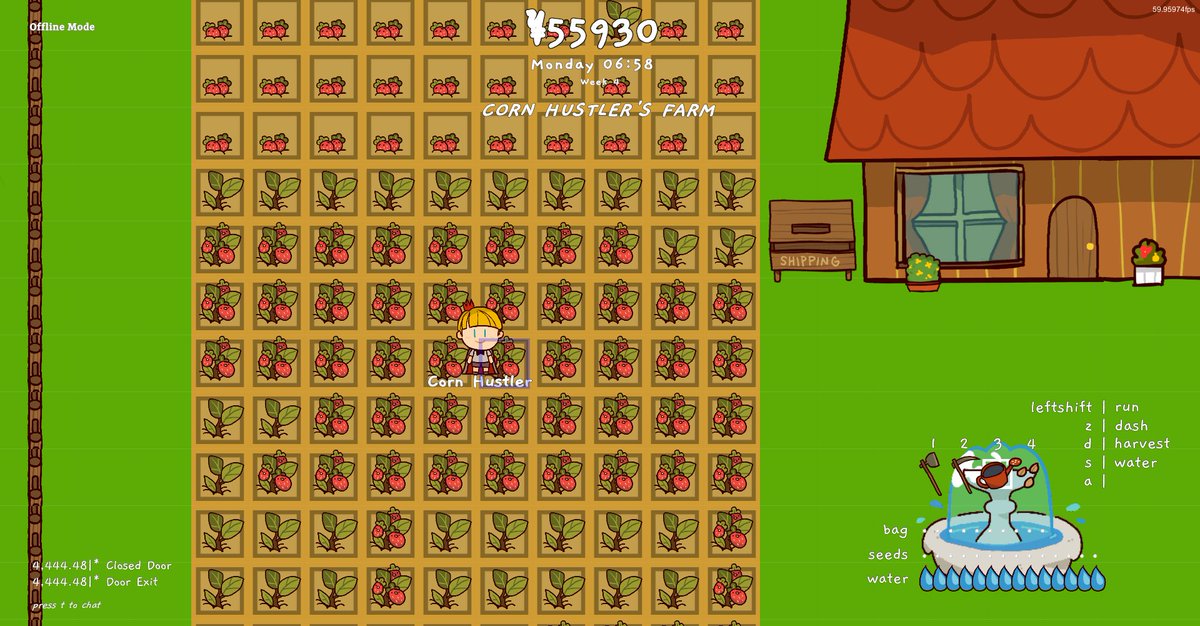 Morbid_Mist's tweet photo. Week 1 in game vs Week 4! 
Started with no inventory space, literally due to a glitch, and worked up to being a strawberry king!  

#CroppyBoy @CroppyBoyGame #steam @Steam https://t.co/Xeegbo65WV