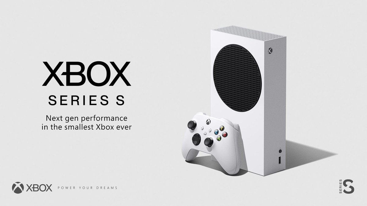 mageeegaming's tweet photo. Now officially official: Xbox Series S. Next-gen performance in the smallest Xbox ever. $299 (ERP).
#xbox #XboxSeriesS #streaming #Fortnite #xboxstreamer #FacebookGaming #gamers #gamer #Facebookstreamer #FortniteBR #gaming #twitchstreamer https://t.co/saYFeyzpSx