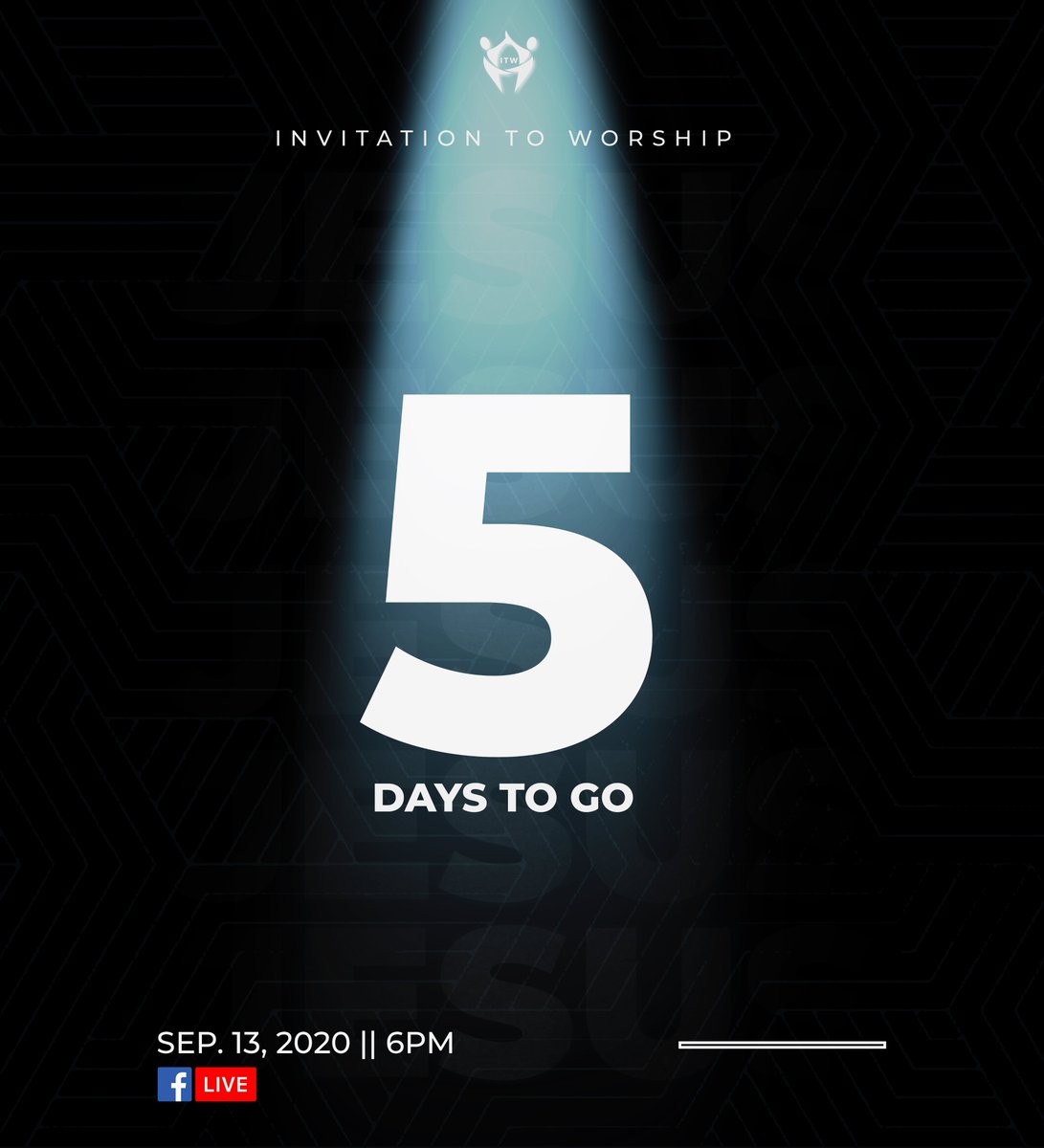ITW_NIG's tweet image. 5 Days to go!!!

ARE YOU READY FOR THIS LIVE WORSHIP ENCOUNTER?!
 
Save the date || Get your devices and data ready🤣 || Get set for an encounter!!!
Sunday, Sept. 13 || 6pm || Facebook LIVE 

LET'S GOOOO!!!

#Jesus
#invitationtoworship2020
#ITW2020