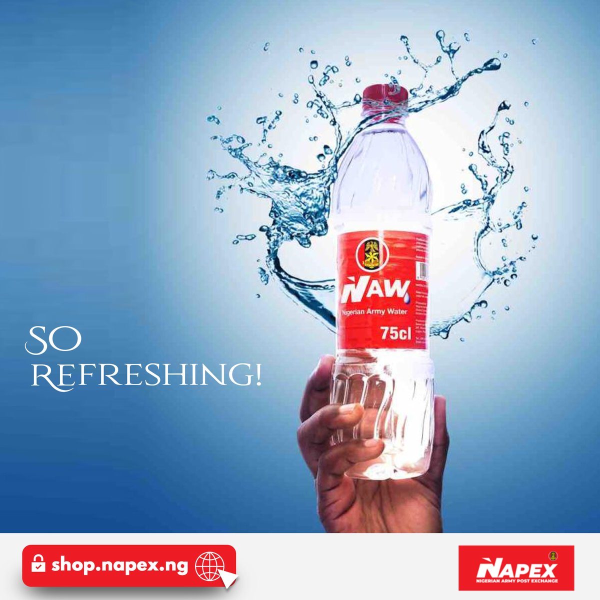 Napex_ng's tweet photo. Taking water at intervals helps maintain body temperature as well as reduces headaches and migraines. Make it a conscious plan to take more of it. 

Have you had the NAPEX water yet? 

#NAPEX #NAPEXstores #NAPEXonline #Onlineshopping #Health #Staysafe https://t.co/CClkSIlLRG