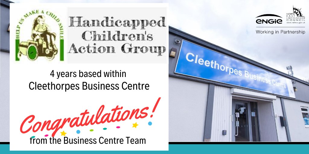 NEL_BizCentres's tweet photo. Handicapped Childrens Action Group, provide specialist equipment for children with disabilities celebrated 4 years based within Cleethorpes Business Centre in July. Wishing you many more successful years! . #Anniversary #Charity #HCAG #ActionGroup #Success @NEL_Partnership https://t.co/G9Yz50CaGh
