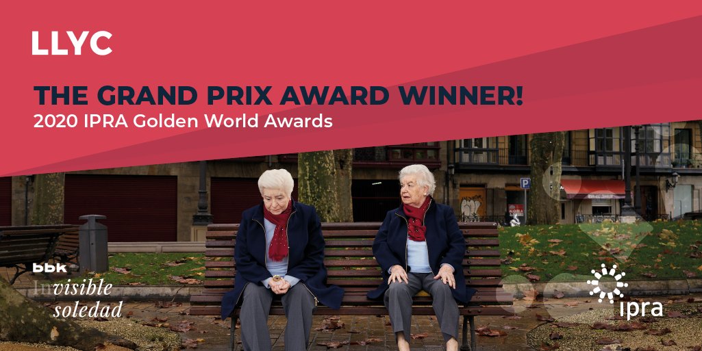 LLYC_Global's tweet photo. Honoured for #TheGrandPrix in the @ipraofficial with #InvisibleSoledad for @BBK_eus. Thanks! 🏆 #LLYClientcentric https://t.co/ieQ1Ielakq https://t.co/COgDRHUEtQ