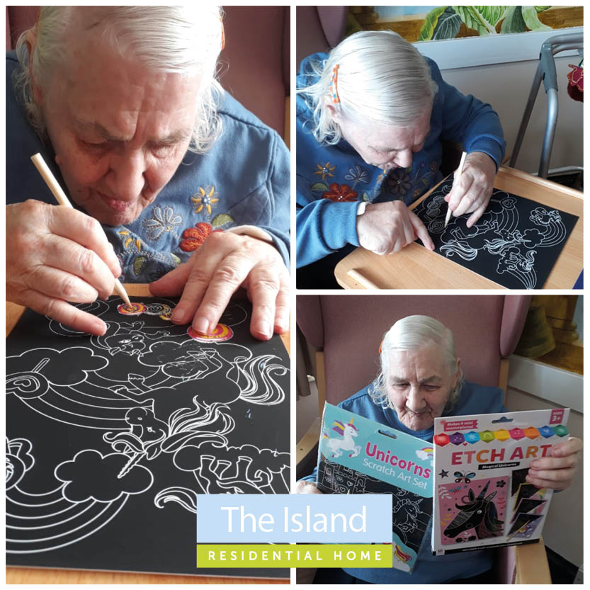 Arts and crafts 🎨 are a popular activity here at our home and one resident particularly enjoyed spending some time completing her etch art kit! 🖊️ #Activities #KentCareHome