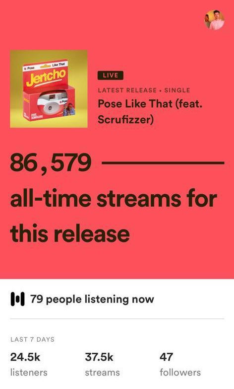 BIG LOVE TO EVERYONE WHO TUNED INTO @KISSFresh LAST NIGHT. Also a massive shoutout to <a href="/Andrew_K_Wilson/">Andrew Wilson</a> for putting it all together, a true king ❤️ but this morning we hit over 80k streams in just a few days of release 🤯🤩 madnesssss #PoseLikeThat