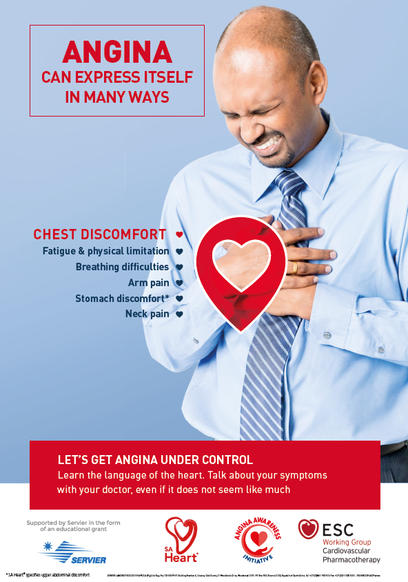 SAHeart_ZA's tweet photo. COVID-19 has caused a spike in #anxiety levels. But if you’re experiencing greater anxiety &amp; depression coupled with shortness of breath, chest discomfort, arm &amp; neck pain, this might be a sign of #angina. Speak to your doctor. #LetsGetAnginaUnderControl #Servier #WorldHeartDay https://t.co/dWB2vvznJw