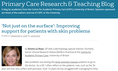 capcbristol's tweet photo. 3. #Skin problems are one of the most common reasons for patients to visit their family doctor. How can #primarycare provide improved support for patients? @emmaleroux12 looks at the evidence &amp; options in this new @capcbristol blog.
https://t.co/kvngiumwRG https://t.co/hfENhJW3GT