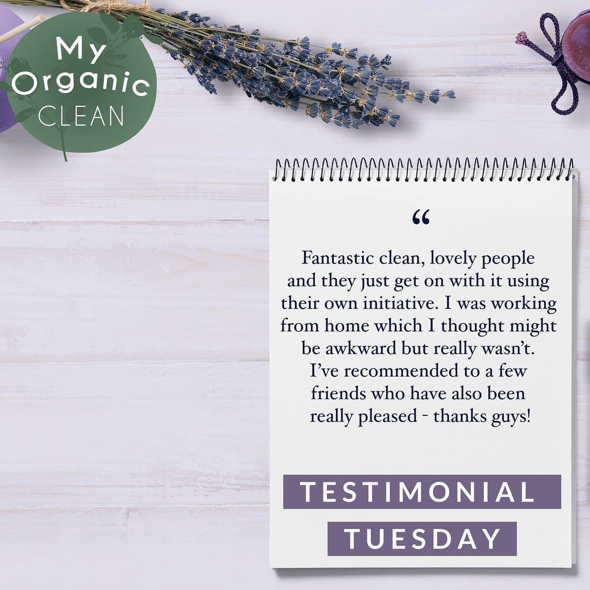 MyOrganicClean's tweet photo. 💜 We are always so happy to receive feedback like this 💜
#testimonialtuesday 
#ecocleaning
#bristolcleaning 
#ethicalcleaning 
#organiccleaning https://t.co/JxiPzLHYio