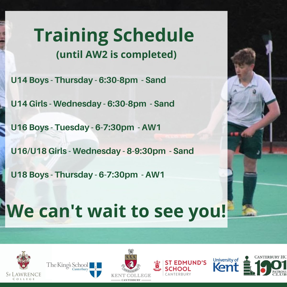 Canterbury Junior HC (@canterburyjnrhc) on Twitter photo Next up for their return to the fab <a href="/PFarmSportsClub/">Polo_FarmSportsClub</a> is our juniors π₯³ kicking off with U16 boys tonight...
There will be a few changes once AW2 is ready but super exciting to see our #greenandwhitearmy will be back in action ππ€π #HockeyIsBack #HockeyTwitter #behockeyready Next up for their return to the fab <a href="/PFarmSportsClub/">Polo_FarmSportsClub</a> is our juniors π₯³ kicking off with U16 boys tonight...
There will be a few changes once AW2 is ready but super exciting to see our #greenandwhitearmy will be back in action ππ€π #HockeyIsBack #HockeyTwitter #behockeyready