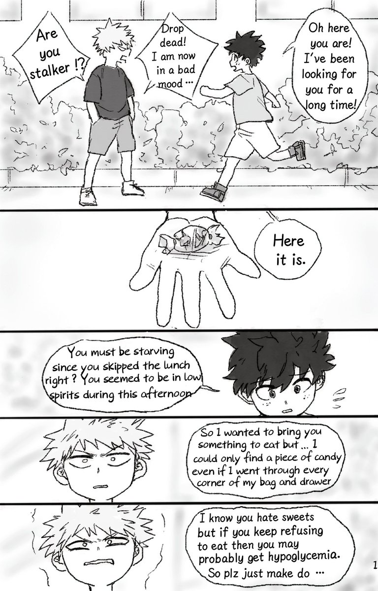 #bakudeku 
Neta of light novel's plot where Deku said Kacchan once complained about the sweet curry and was scolded for that.
*This Kacchan may be a bit more gentle than the original one? 