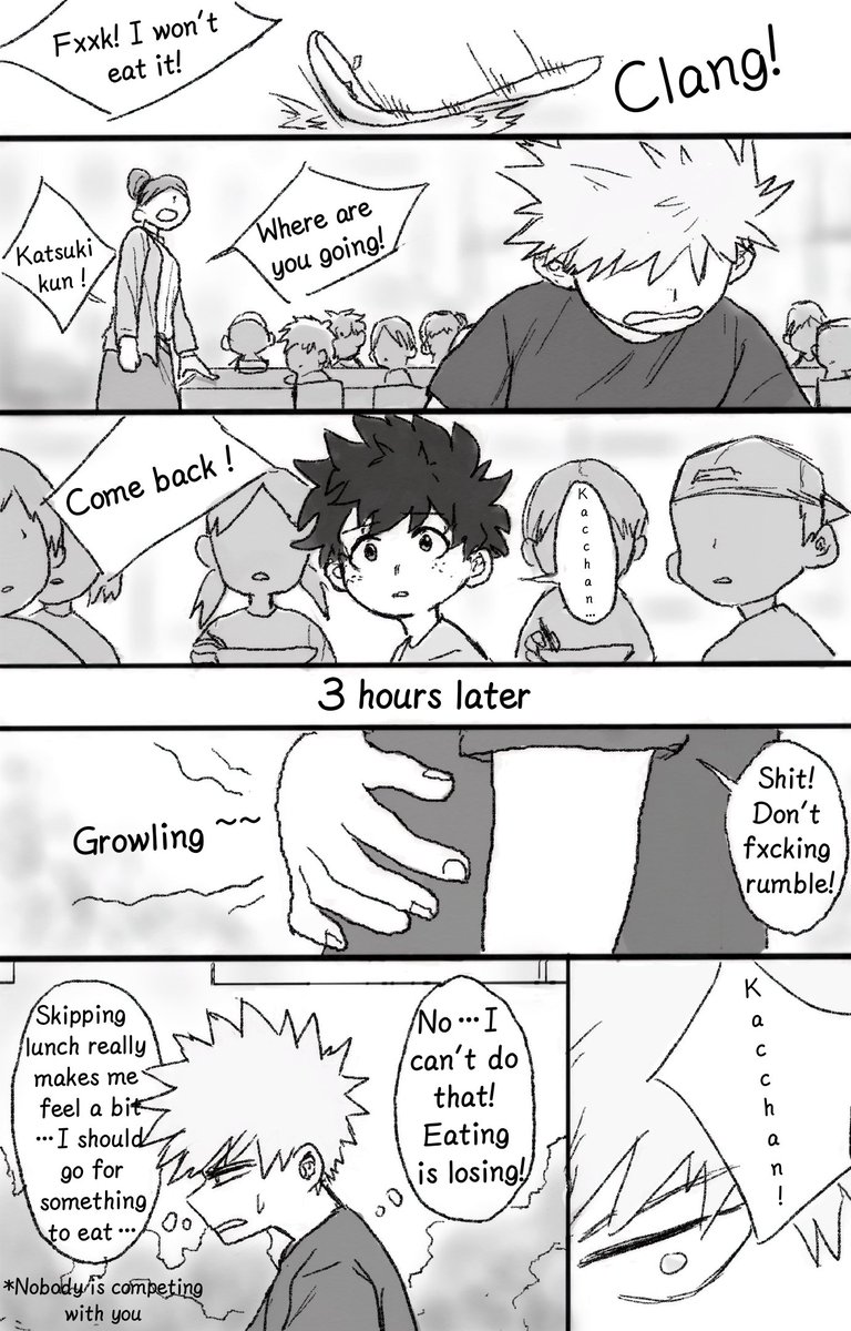 #bakudeku 
Neta of light novel's plot where Deku said Kacchan once complained about the sweet curry and was scolded for that.
*This Kacchan may be a bit more gentle than the original one? 