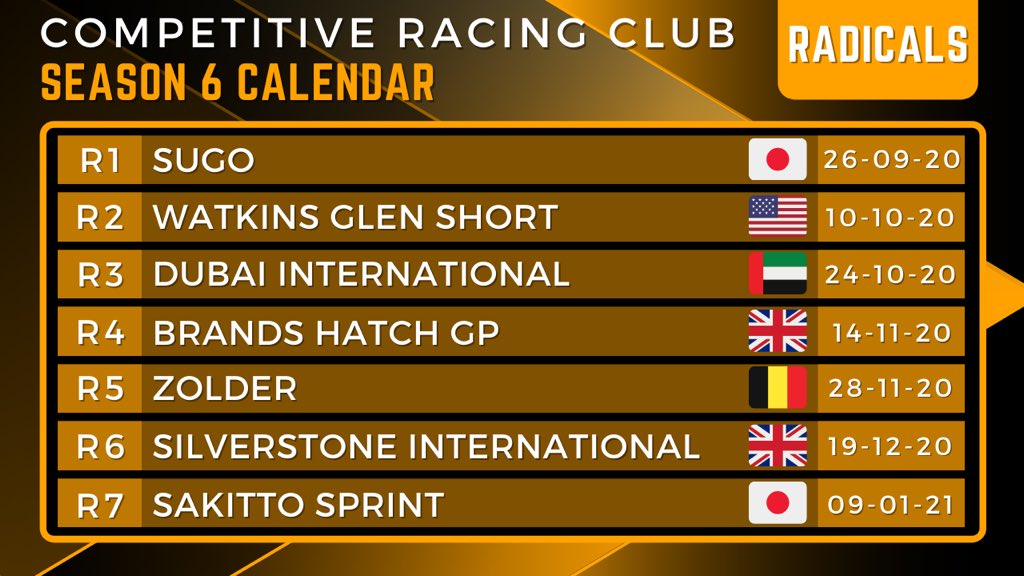 CompetitiveRC's tweet photo. Season 6 Announcement 2 ‼️

Touring Cars return as well as for the first time in the leagues history we will be racing Radicals 🤯 Please see information below ⤵️

Sign up - https://t.co/zoILxQZJct https://t.co/k9xfwOidMl