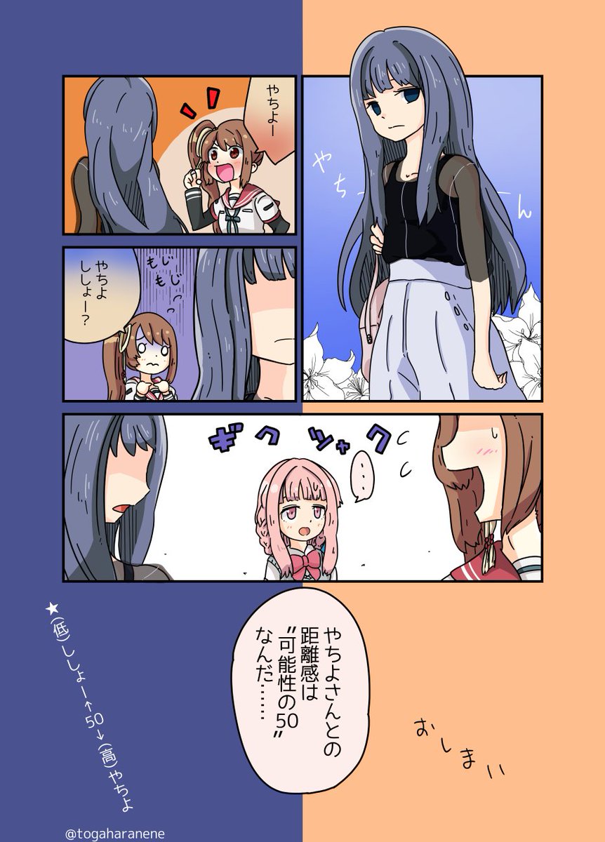 400いいねありがとうございます。
このマンガは鶴乃ちゃんの50点ネタを知ってることが前提になってますので、参考マンガを貼っておきます。 