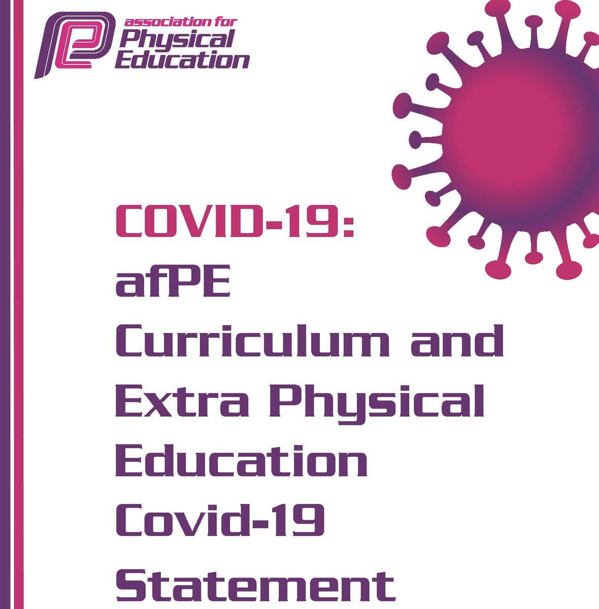 Association for Physical Education (@afpe_pe) on Twitter photo If you haven’t already accessed it, check out our updated COVID-19 guidance, which includes information on:
• Curriculum School Swimming 
• Examination PE 
• Transportation
Download it below ⤵️
afpe.org.uk/physical-educa… If you haven’t already accessed it, check out our updated COVID-19 guidance, which includes information on:
• Curriculum School Swimming 
• Examination PE 
• Transportation
Download it below ⤵️
afpe.org.uk/physical-educa…