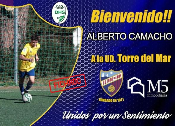 Alberto Camacho nuevo fichaje de la <a href="/udtorredelmar71/">U.D. Torre del Mar</a> 

El media punta y extremo de 20 años, Alberto Camacho, llega a la UD Torre del Mar, procedente del Balón de Cádiz CF. 

Con esta incorporación el equipo torreño ya cuenta con 20 jugadores en la primera plantilla.