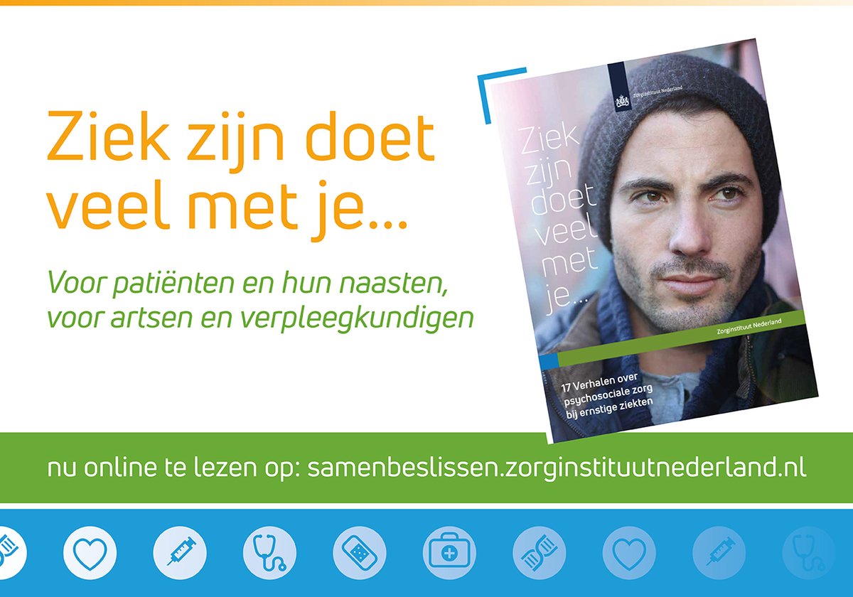 Care4BB's tweet photo. #ziekzijndoetveelmetje vraagt aandacht voor #psychosociale gevolgen bij ernstige lichamelijke ziekten.

Lees er alles over op onze website:
https://t.co/n7ANIL8fM9
#linkinbio

❤️ #care4bb #healthprofessionals  #Health #Research #researchers #care #ZIN #zorginstituutnederland https://t.co/ZWxIstMt9Q