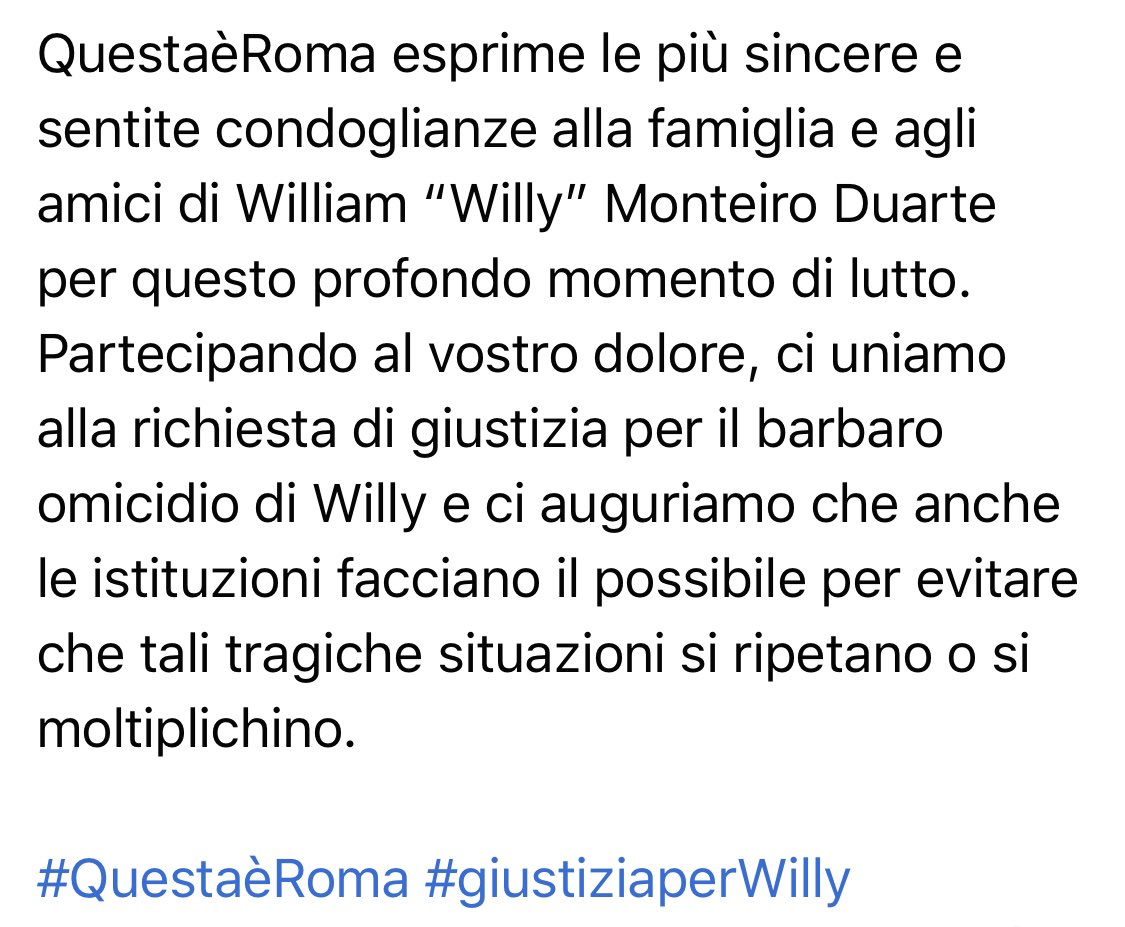 #Giustiziaperwilly #giustiziaperwillymonteiro #questaèroma