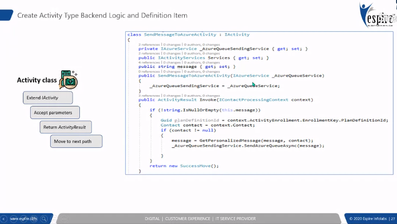 Extending #sitecore #marketingautomation step 1 - create activity type backend logic &amp; definition item