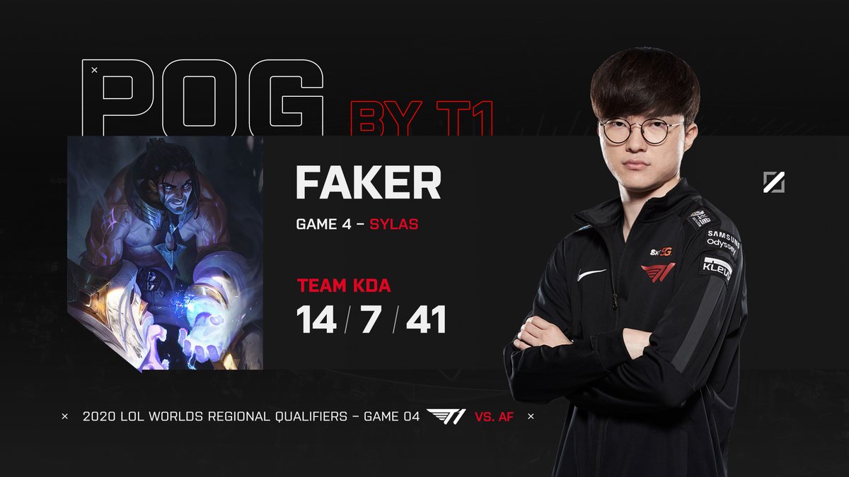 이번 경기 POG는 "Faker" 이상혁 선수입니다!And the King is back to lead his tea...