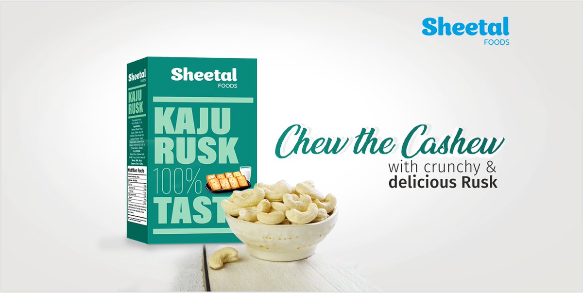LimitedSheetal's tweet photo. Try Sheetal's delicious Kaju Rusk either with tea or milk. We are committed to make your every bite everlasting #milktoast #toastflavours #ruskflavours #Kajutoast #Kajurusk #bread #ruskdiet #chai #premiumbread #bakers #butterbonn #chailover #bonnbiscuits #premiumbiscuits #teatime https://t.co/4Yawh5iUOP