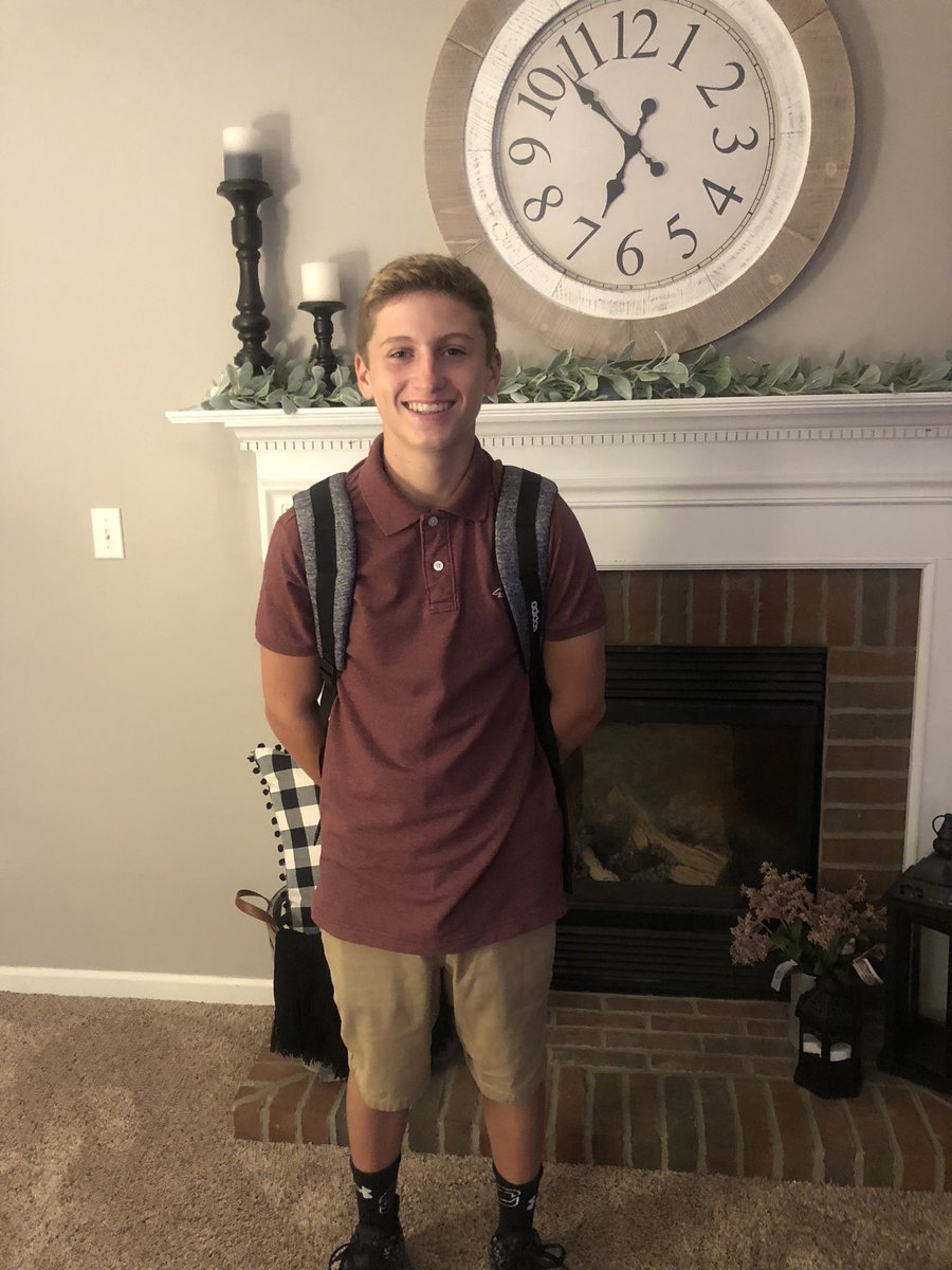 Ready for high school! First day of 9th grade and a golf match afterwards!! Go Jacob, Go Knights!!💙💚 #nordoniarocks #nordoniahighschool