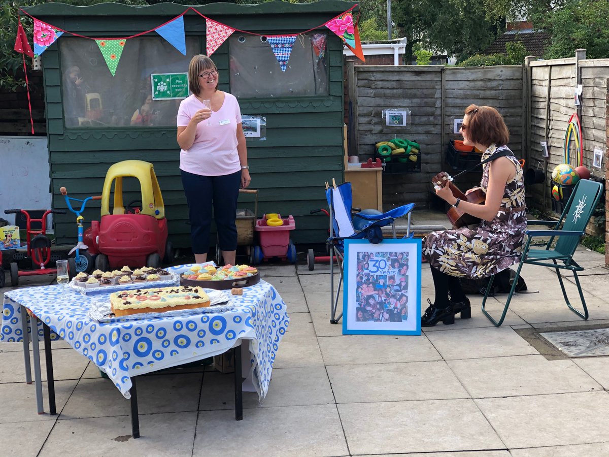 We celebrated in the garden at The Priory honouring Justine working at Bristol Childcare for 30 years. You can read the whole article on our website. Thank you Justine for 30 years of hard work, commitment, fun, care, singing and laughter. <a href="/NurseryWorld/">Nursery World</a> #earlyyears
