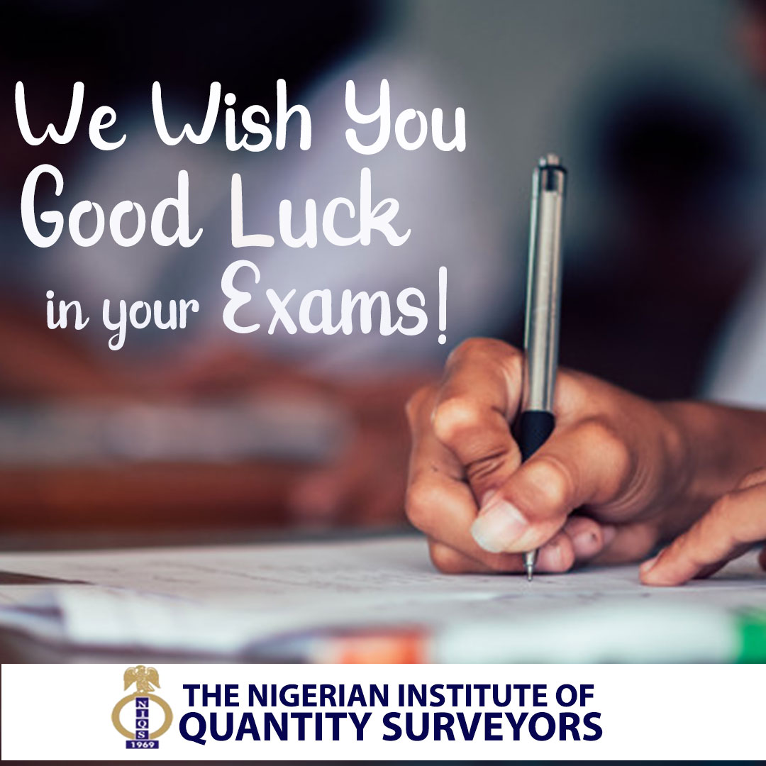 NIQSlive's tweet photo. Best of luck to everyone writing the professional exams today!

#niqs #niqsupdates #niqsexams #quantitysurveyors #quantitysurveying #Nigerianquantitysurveyors #qs https://t.co/1rpGGSu8AC