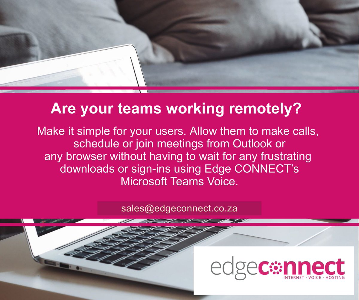 EdgeConnectSA's tweet image. Using premium grade infrastructure with direct connections to multiple voice carriers, EDGECONNECT provides a secure Microsoft Teams Voice Solution for the South African and Global Market which is available on a per user per month subscription.

#EDGECONNECT #Teams