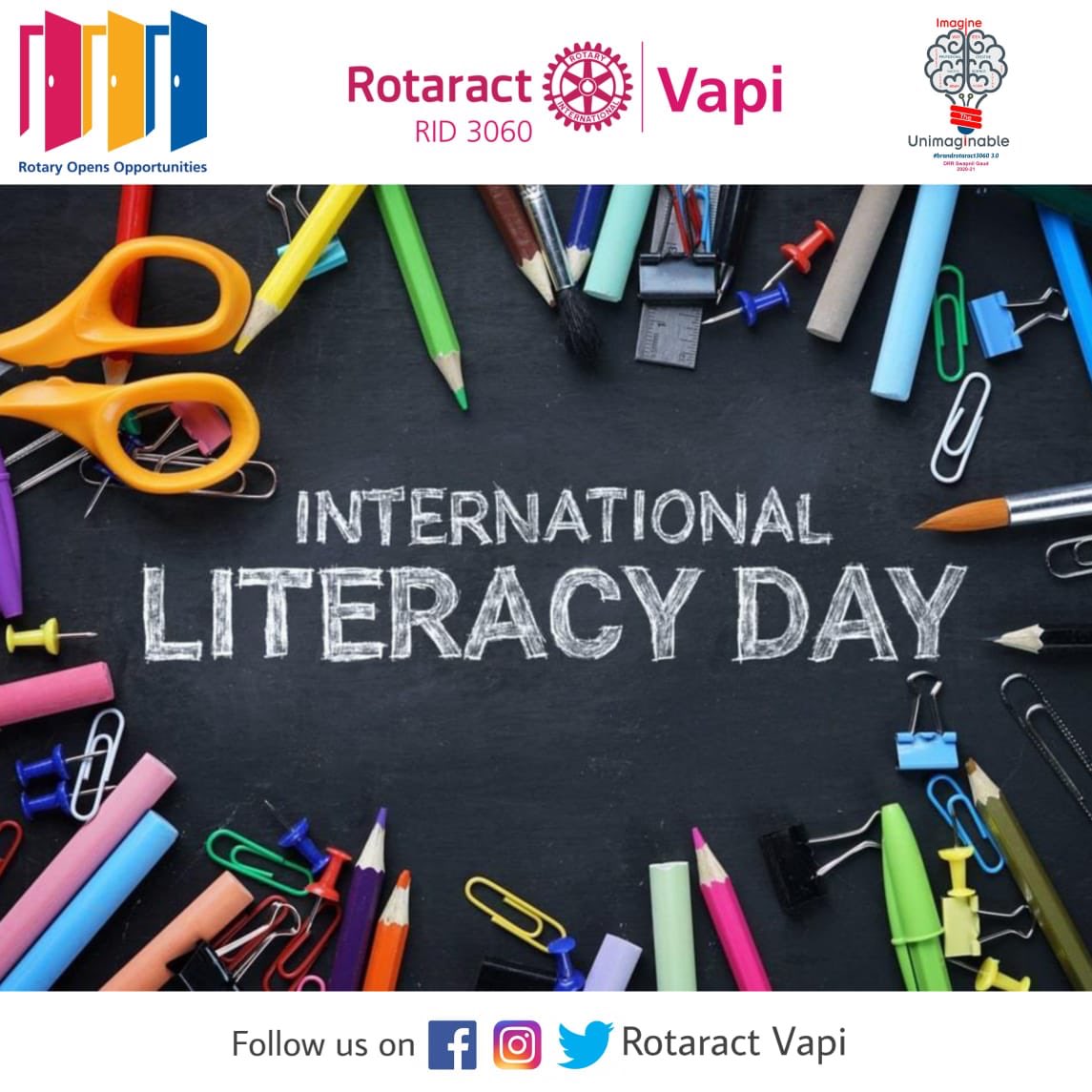 RotaractVapi's tweet image. “Live as if you were to die tomorrow. Learn as if you were to live forever.”- Mahatma Gandhi

Let’s spread awareness about significance of literacy for a progressive growth &amp;amp; substantial well being 😇
#RotaractVapi
#ImagineTheUnimaginable
#RotaryOpensOppurtunities
